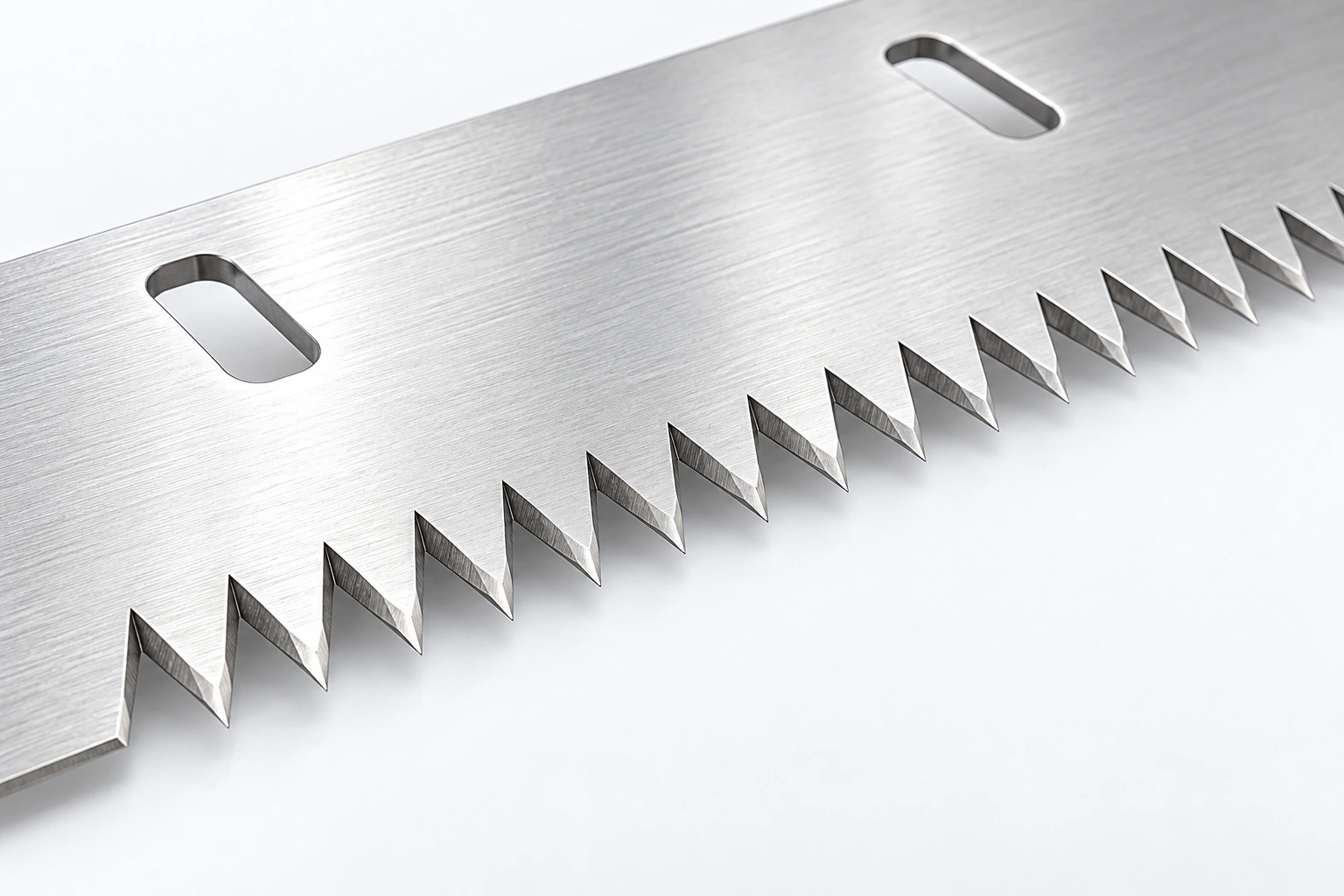 Illustrative close-up of pointed serrated cutting edge