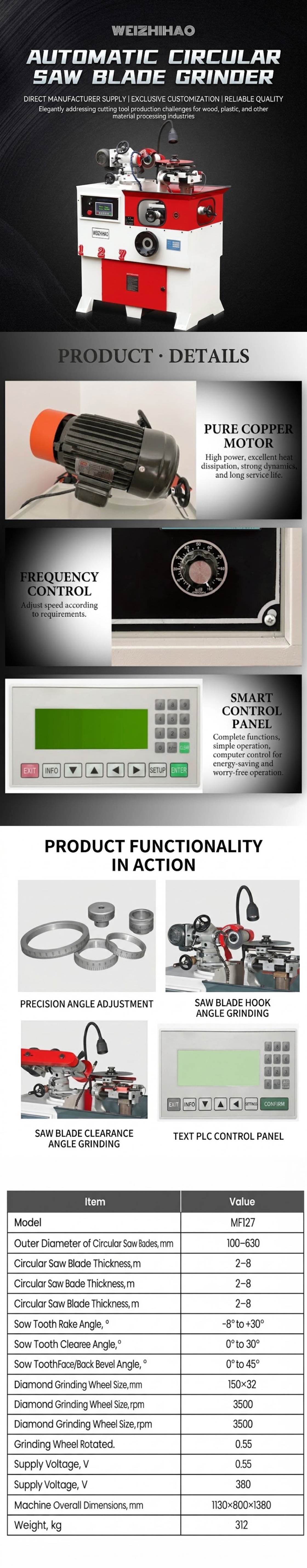 Round saw auto grinder